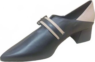 Ezzio Womens Pointy Toe Pump In Black/cream