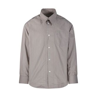 Ami Casual Shirts, male, Brown, Size: XL De Coeur Wide Shirt