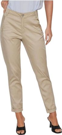 Vila Vila, Broeken, Dames, Beige, M, Dames Chino Broek