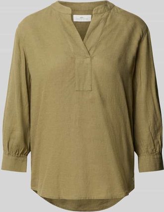 Fynch-Hatton Fynch-Hatton Blusenshirt aus Leinen-Viskose-Mix in Oliv, Gr&ouml;&szlig;e 36