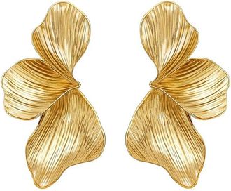 Liv Oliver 18K Plated Orchid Petal Earrings