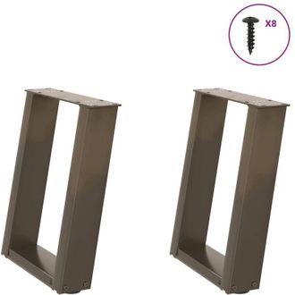 vidaXL Vidaxl - Patas Para Mesa De Centro En Forma De U (2 Unidades, Acero Natural, 28 X 42-43 Cm)