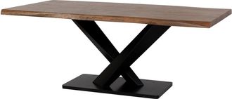 Wanderlust Deco Mesa de comedor borde vivo de madera acabado acacia natural 200x100x76