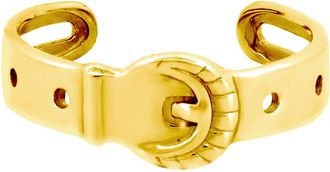 Jewelco London Solid 9ct Yellow Gold Carved Belt Buckle Toe Ring - JTR029