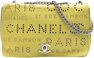 Chanel Pre-owned Vintage Crossbody Bag - Dames - Vintage Schoudertas - Geel - ONE Size - Leer - Vintage