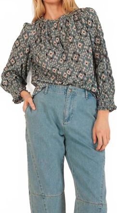 Indi & Cold Ikat Print Shirt In Azul Vintage