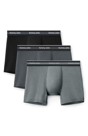 Tommy John 3-Pack Comfort Micro 4-Inch Boxer Briefs in Black, Turbulence, Monument at Nordstrom, Size Xx-Large
