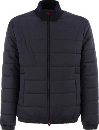 Kiton Bomber con zip - Blu