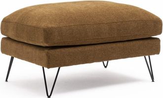 DRAWER Puf de tela con patas de metal negras - Bronce