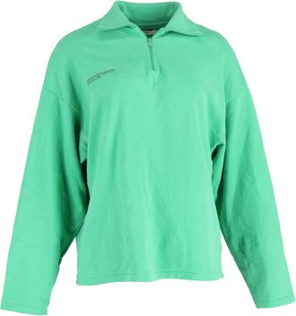 PANGAIA Double Jersey Half Zip Sweatshirt in Green Cotton