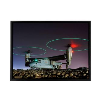 Artery8 US Navy V 22 Osprey Tritrotor Aircraft Framed Canvas Wall Art Print | Size: W24 x H32