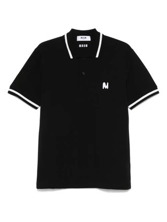 【送料&関税込】MSGM White Polo With Classic Collar And Logo Msgm White Polo With Classic Collar And Logo Embroidered On