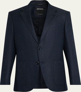 Ermenegildo Zegna Mens Oasi Cashmere Glen Plaid Two-Button Sport Coat