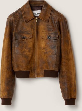 Miu Miu Waxed suede leather jacket