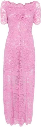 Paco Rabanne Maxi jurk met geschulpte kanten details - Dames - Maxi kleedjes - Roze - L - Kleedjes