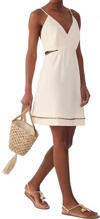 Dress To Beaded Hem Mini Dress In Beige