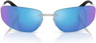 Miu Miu 69mm Oversize Oval Sunglasses in Silver at Nordstrom Rack
