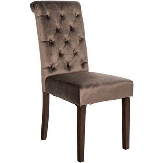 Clp Silla de comedor Lisburn Marrón Terciopelo