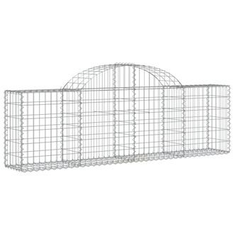 Berkfield Home Decorative Arched Gabion Baskets 3 pcs 200x30x60/80 cm Galvanised Iron in Silver