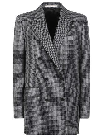 Tagliatore Jasmine Double-Breasted Houndstooth Wool Jacket
