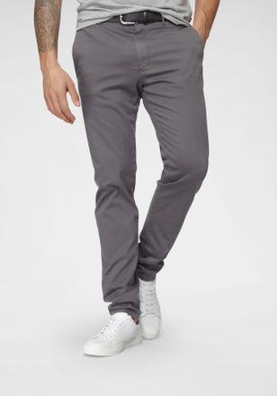Joop Chinohose JOOP JEANS Steen, Herren, Gr. 34, L&auml;nge 30, grau (medium, grau), Obermaterial: 97% Baumwolle, 3% Elasthan, clean, unifarben, schmal lang, Ho