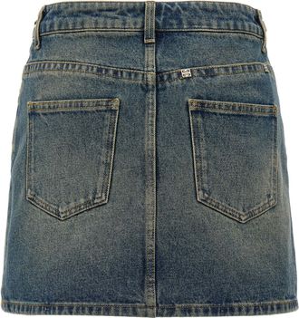 Givenchy Chain-Detail Denim Skirt - Blue