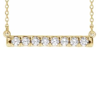 Pompeii3 1/2Ct Bar Diamond Pendant Necklace in 14k White or Yellow Gold Lab Grown