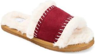 Journee Collection Mardie Faux Fur Slipper in Wine at Nordstrom Rack, Size 12