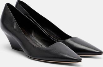 The Row Liisa leather wedges