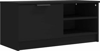 vidaXL Vidaxl - Mueble Para Tv Madera Contrachapada Negro 80x35x36,5 Cm