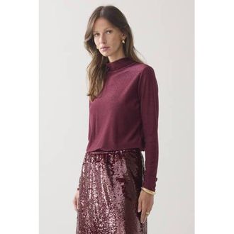 Summum top donkerrood met glitter