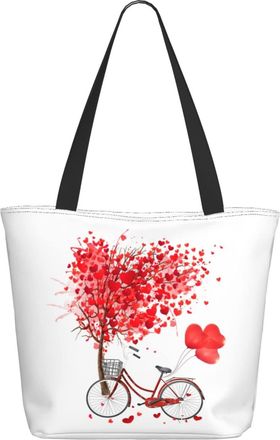 AOOEDM Tree Bike With Love Ladies Shopping Bag 13x11x7in.The Perfect ValentineS Day Gift.It Is The Best ValentineS Day Gift For Mom, Daughter, Wife,Etc
