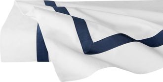 SFERRA Estate Flat Sheet in White/navy at Nordstrom, Size Full/queen
