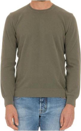 Gran Sasso Groene katoenen trui met rijststeek - Heren - Sweatshirts - Groen - 2XL - Katoen - Hoodies & sweatvesten