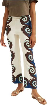 La DoubleJ Stretch Broeken voor Al Fresco Lunches - Dames - Wijde Broeken - Beige - XS - Satijn - Broeken