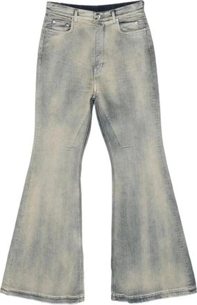 Rick Owens Jeans, Heren, Blauw, W32, Katoen, Blauwe Faded Wash High Waist Jeans