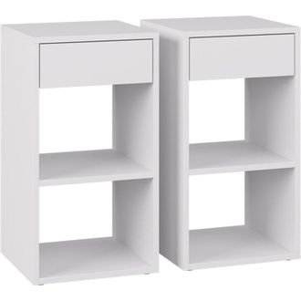 Vicco Mesilla De Noche Dany, Blanco, Lote De 2, Vicco