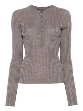 SOEUR ribbed long-sleeve top - Brown