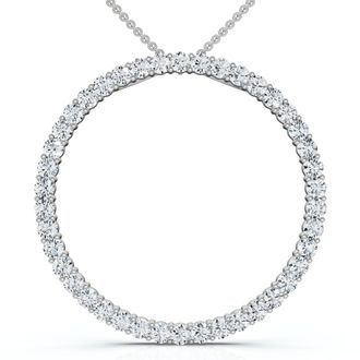 Pompeii3 1Ct TW Circle Diamond Pendant 18 Necklace Lab Grown 1 Tall
