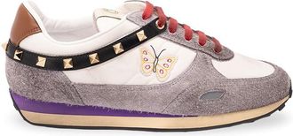 Valentino Garavani Stud Up Trainer With Butterfly Embroidery