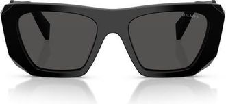 Prada 53mm Square Sunglasses in Black /Dark Grey at Nordstrom