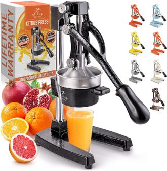 Zulay Kitchen Premium Quality Heavy Duty Manual Orange Juicer and Lime Squeezer Press Stand