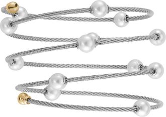 Alór Pearl Wrap Bracelet In Grey