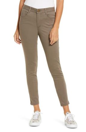 Wit & Wisdom High Waist Ankle Skinny Pants in Brindle Olive at Nordstrom, Size 10P