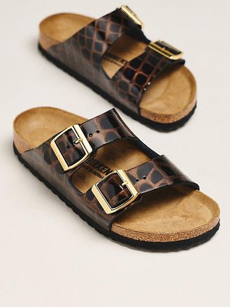 Birkenstock Arizona Croc-Embossed Sandals