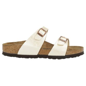 Birkenstock Sydney BS Birko-Flor Unisex Slides Sandals - Graceful Pearl White - Size:UK 3.5