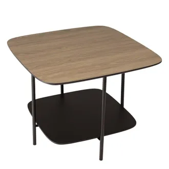 Macabane Mesa de centro pm de 2 tableros en bimaterial con patas de metal