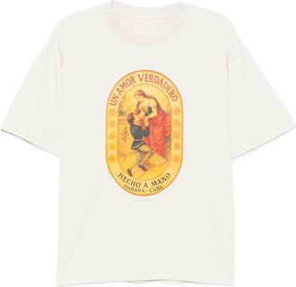 Melt T-shirt met grafische print - Beige