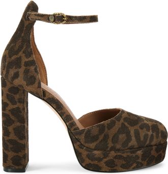 Kurt Geiger Womens Suede Shoreditch Platform Court Heels - Brown - Size UK 8