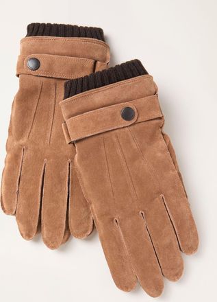 Fat Face FatFace Tan Brown Suede Gloves